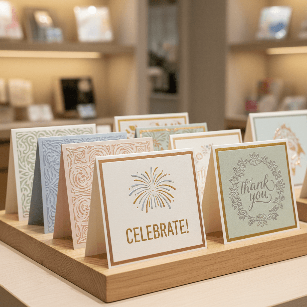 Premium greeting card finishes