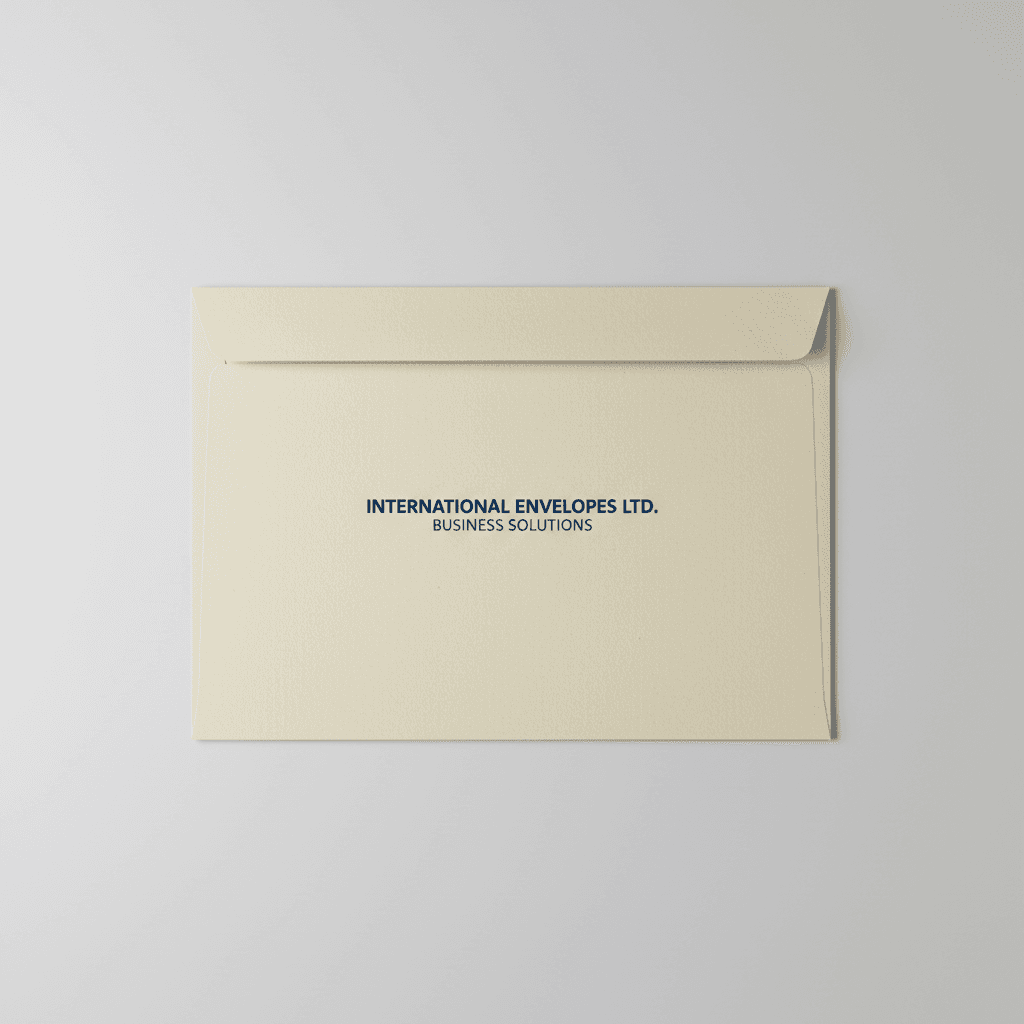 324x229mm pocket envelope with short edge flap on a neutral background