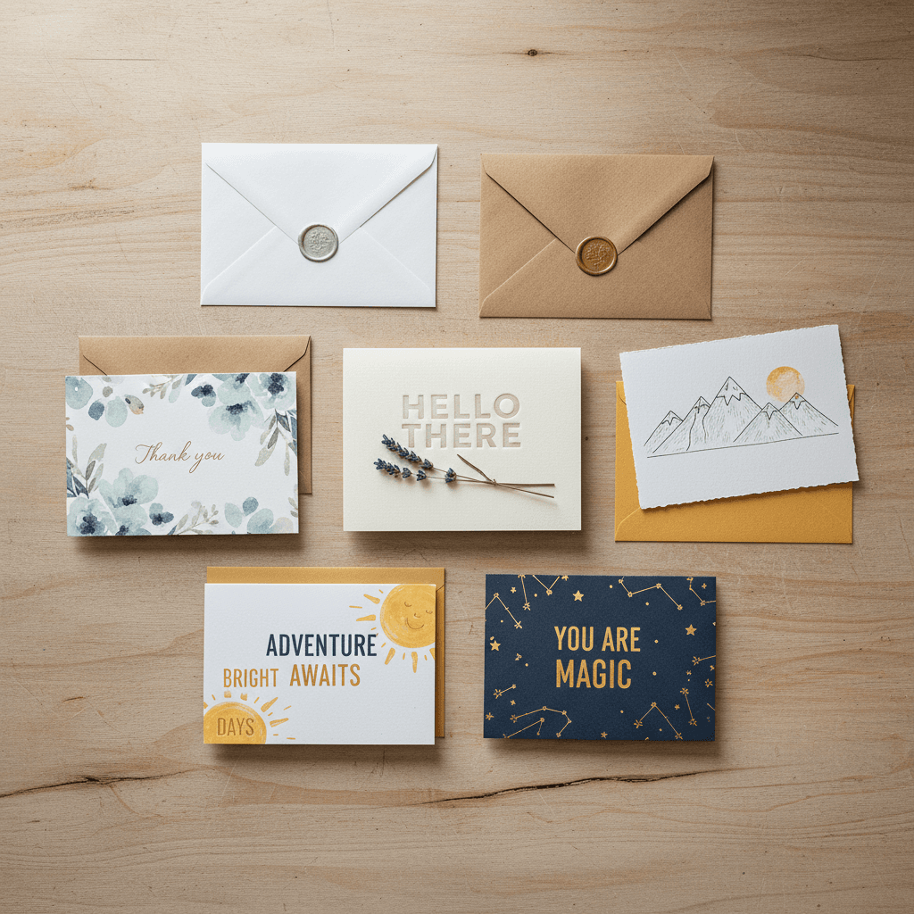 Completed greeting card and envelope products from International Envelopes Ltd